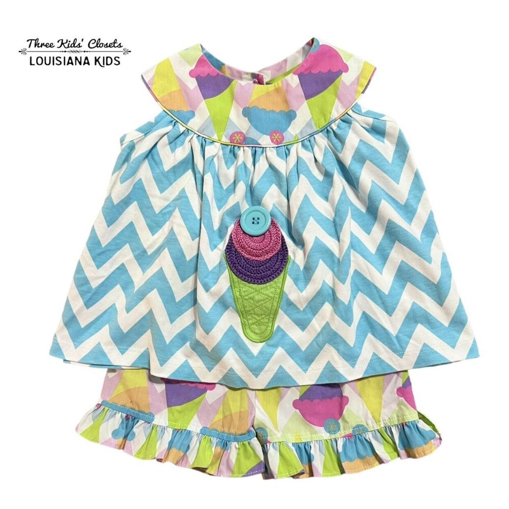 Zuccini Kids 18m Ice Cream Appliqué Top & Ruffle Shorts Set